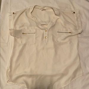 Cream with gold detailed t shirt